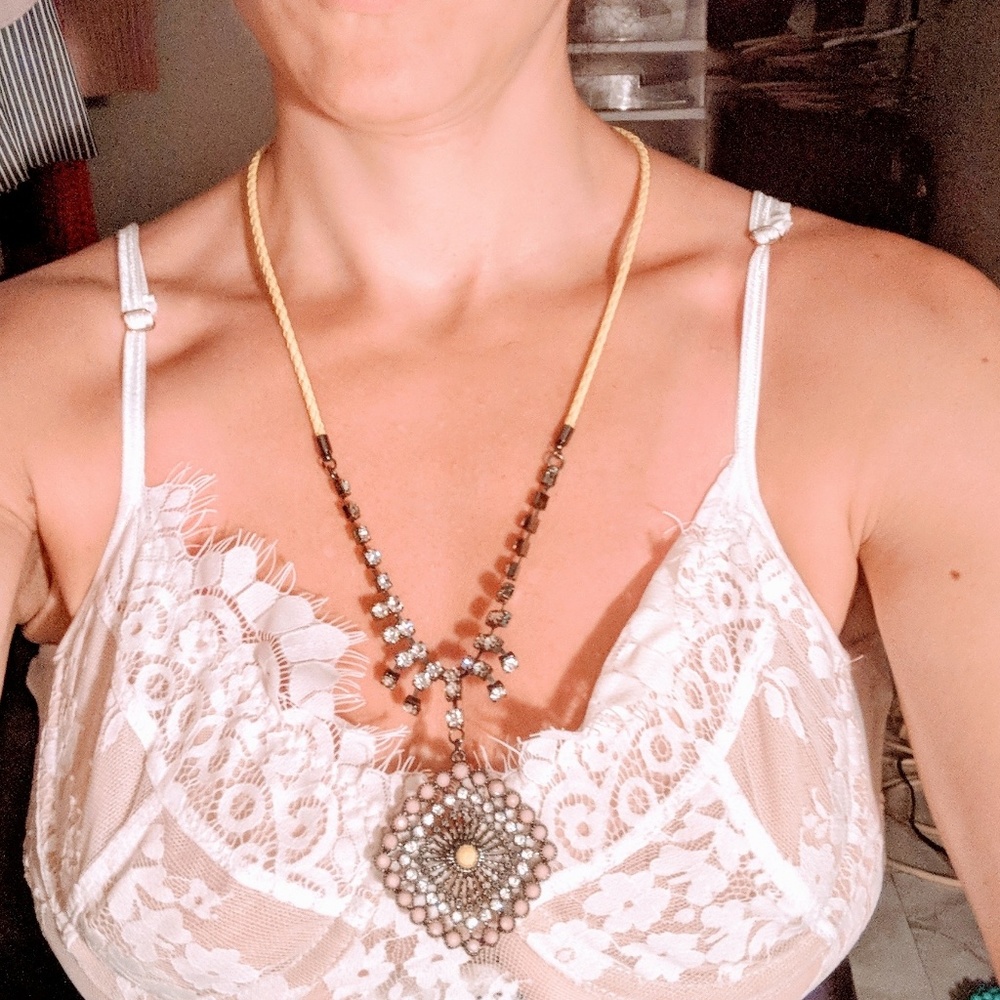 Colorful Rhinestone Necklace - Picture 3 of 3